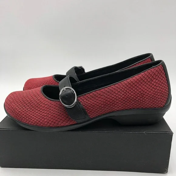 Dankso Orla Mary jane Clogs Women's Size 9 Red Cranberry Snake comfort Shoes - Picture 7 of 16